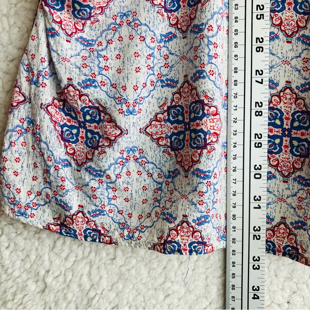 Umgee Women's blue red and cream sleeveless shift mini swing dress, Sz S - Picture 8 of 16